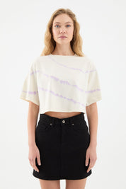 Jaen Ecru Tie Dye Women's T-shirt Product vendor