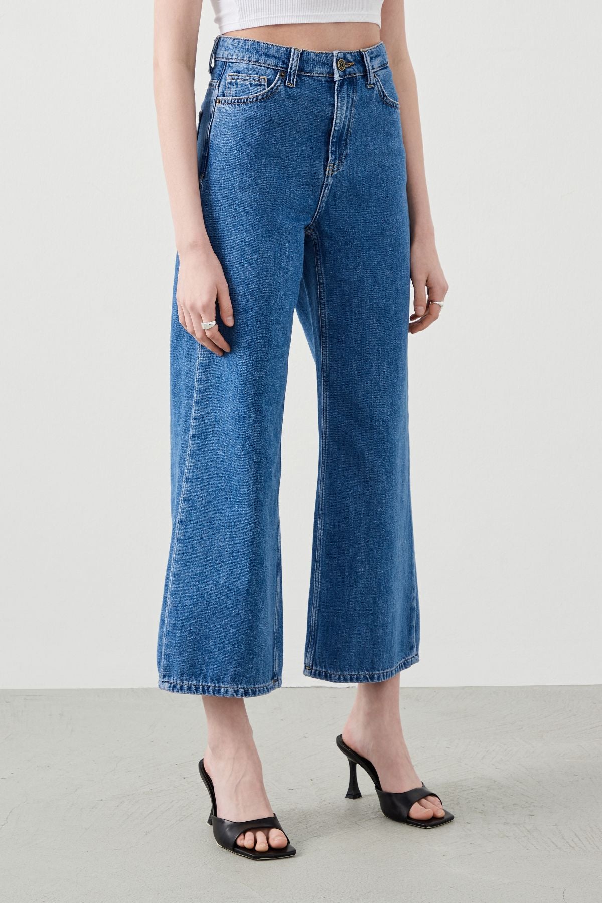 Ra Denim-Rodos Culotte Fit Women's Blue Jeans-4