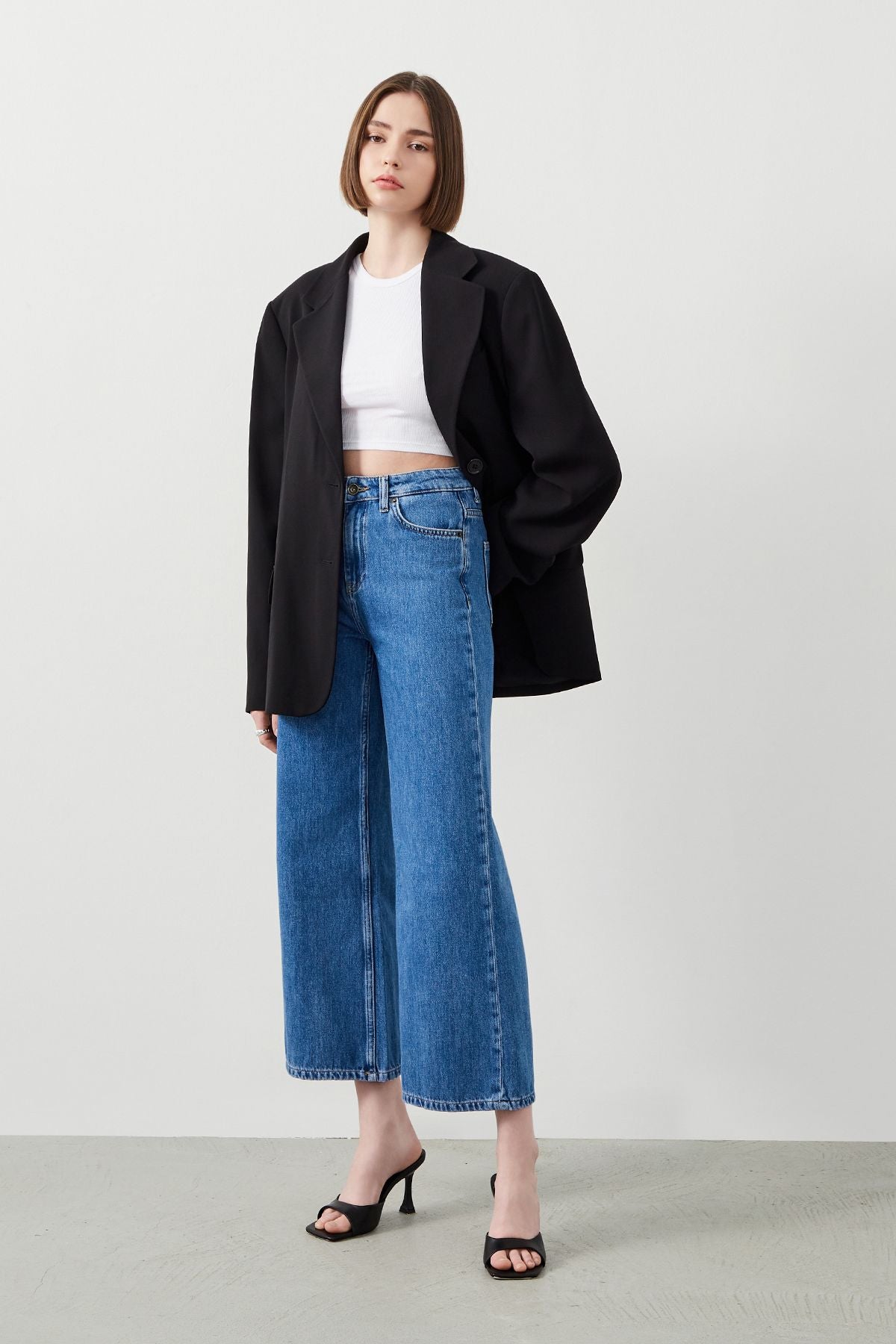 Ra Denim-Rodos Culotte Fit Women's Blue Jeans-1