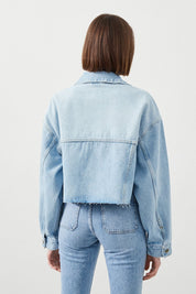 Ra Denim-Opia Crop Oversize Fit Light Blue Women’s Denim Jacket-4