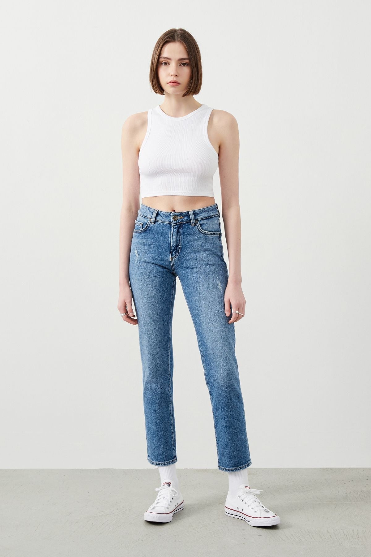  Ra Denim-Lykke Crop Straight Fit Blue Women’s Jeans-1