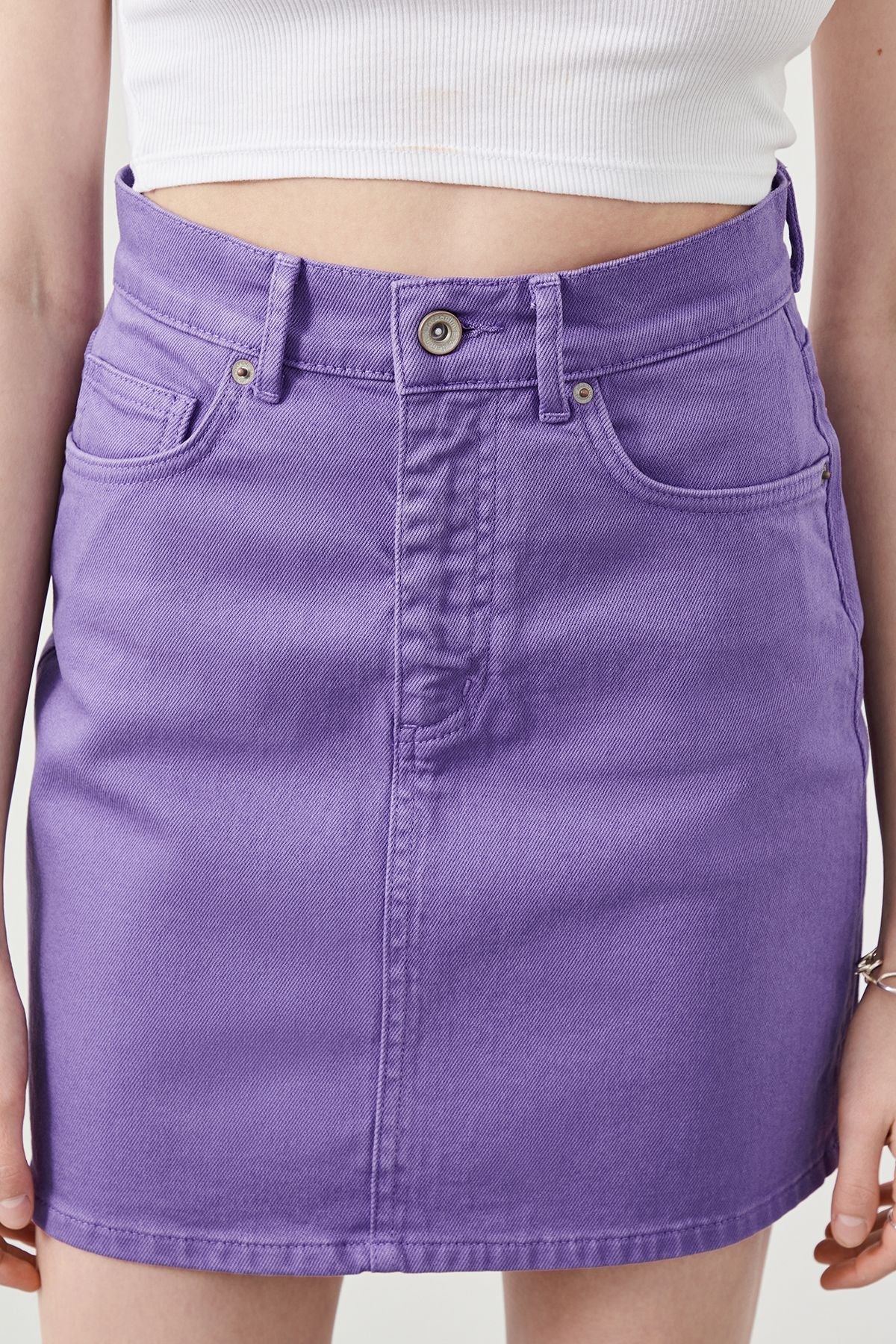 Ra Denim-Violet Slim Fit Purple Women’s Skirt-5
