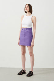 Ra Denim-Violet Slim Fit Purple Women’s Skirt-2