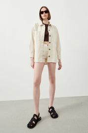 Ra Denim-Orenda Ecru Natural Fabric Women’s Jacket-3