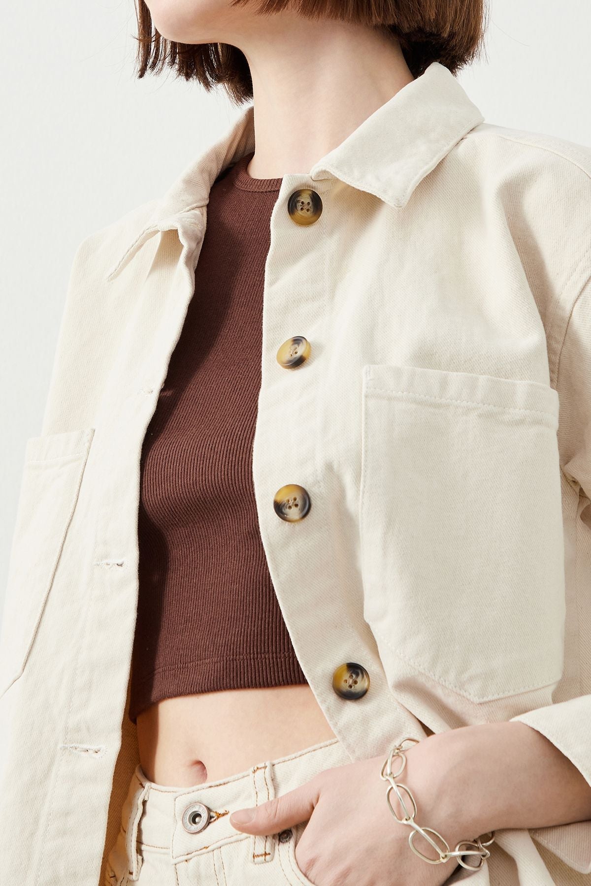 Ra Denim-Orenda Ecru Natural Fabric Women’s Jacket-6