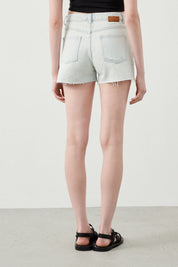 Ra Denim-Ruhe Light Blue Destroyed Women’s Denim Shorts-4