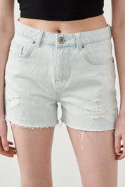 Ra Denim-Ruhe Light Blue Destroyed Women’s Denim Shorts-5