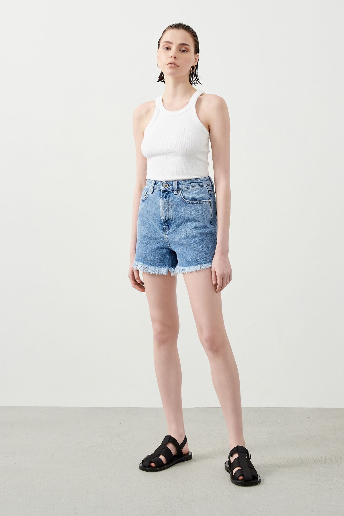 Ra Denim-Monna Blue Women's Denim Shorts-2