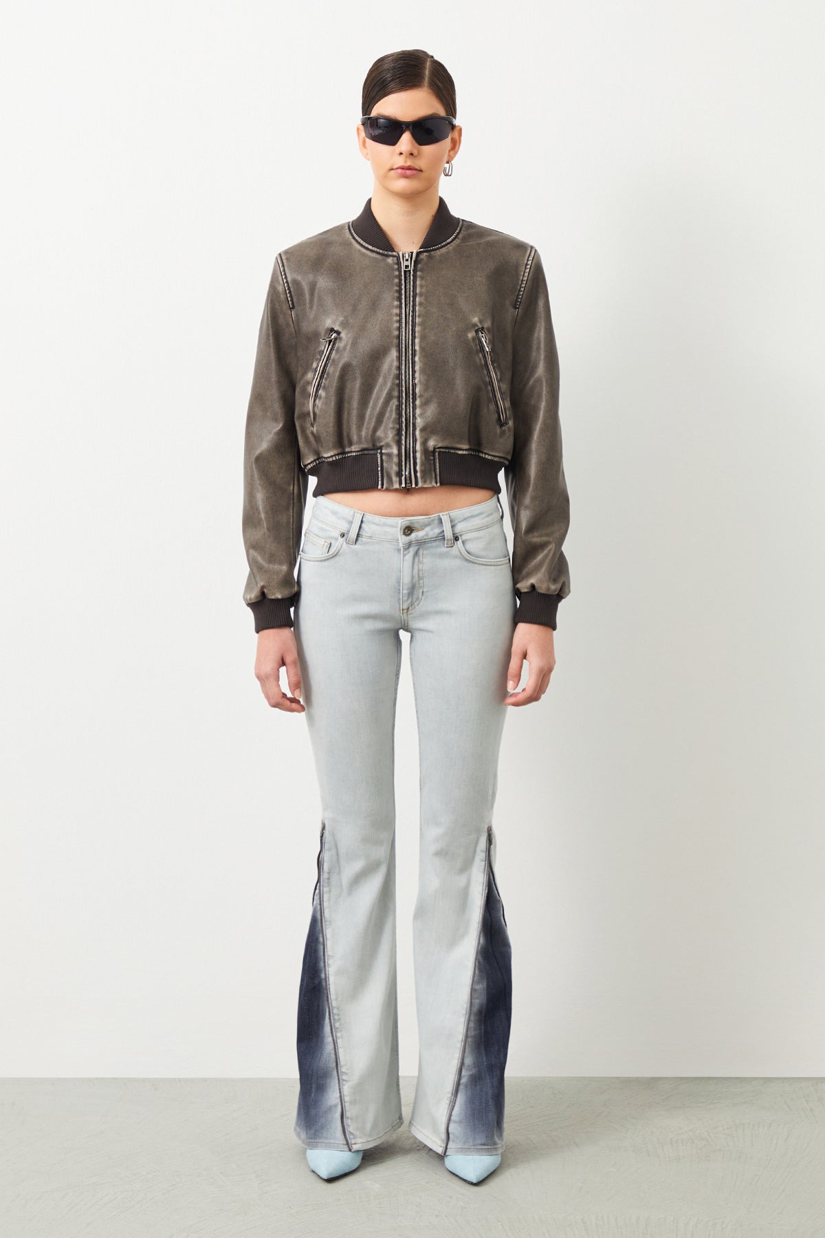 Ra Denim-Modular Flare Fit Grey Women's Jeans-1