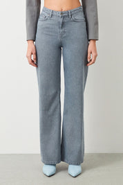 Ra Denim-Odin Wide Leg Fit Gray Women's Jeans-2