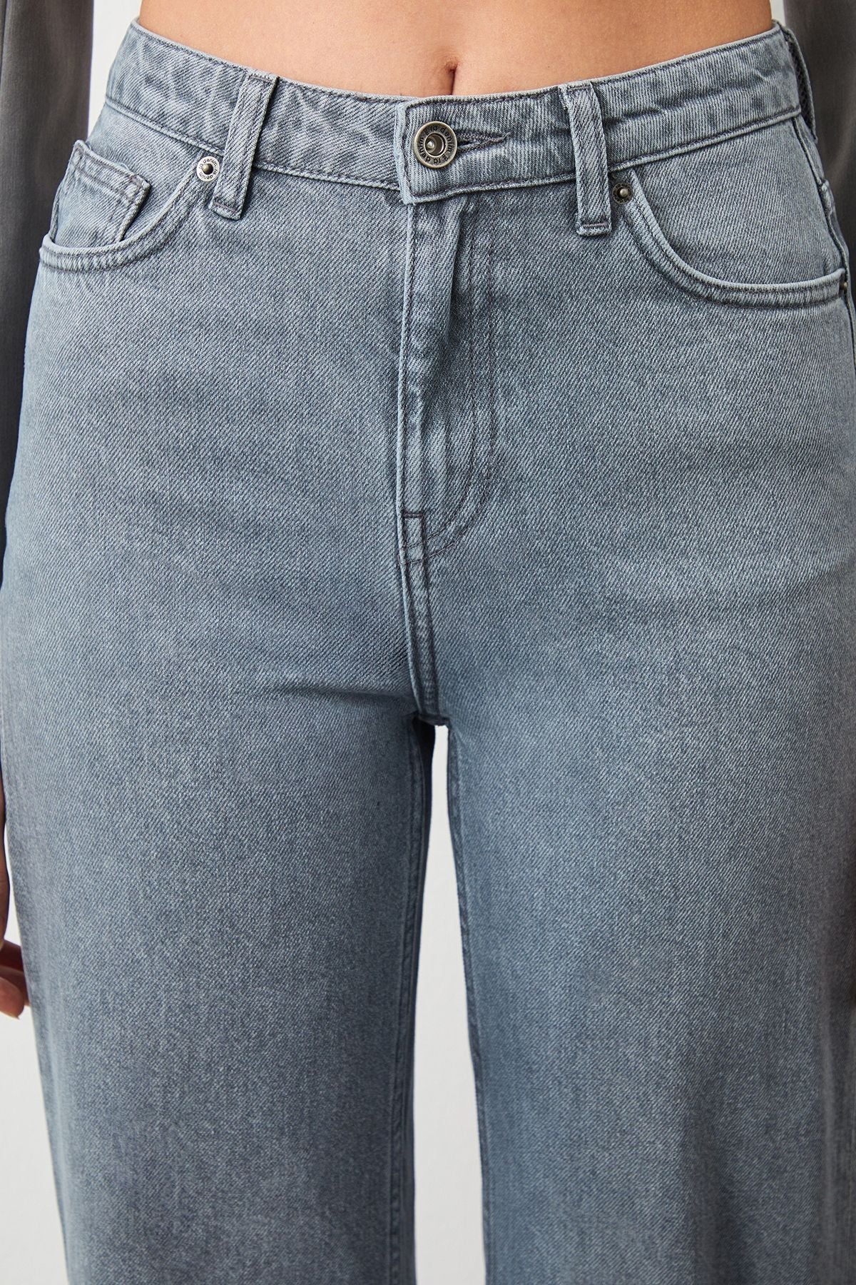 Ra Denim-Odin Wide Leg Fit Gray Women's Jeans-4