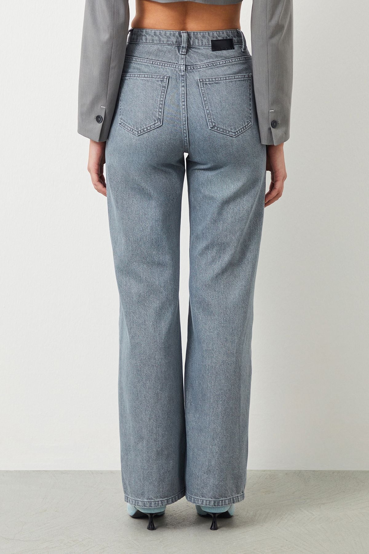 Ra Denim-Odin Wide Leg Fit Gray Women's Jeans-3