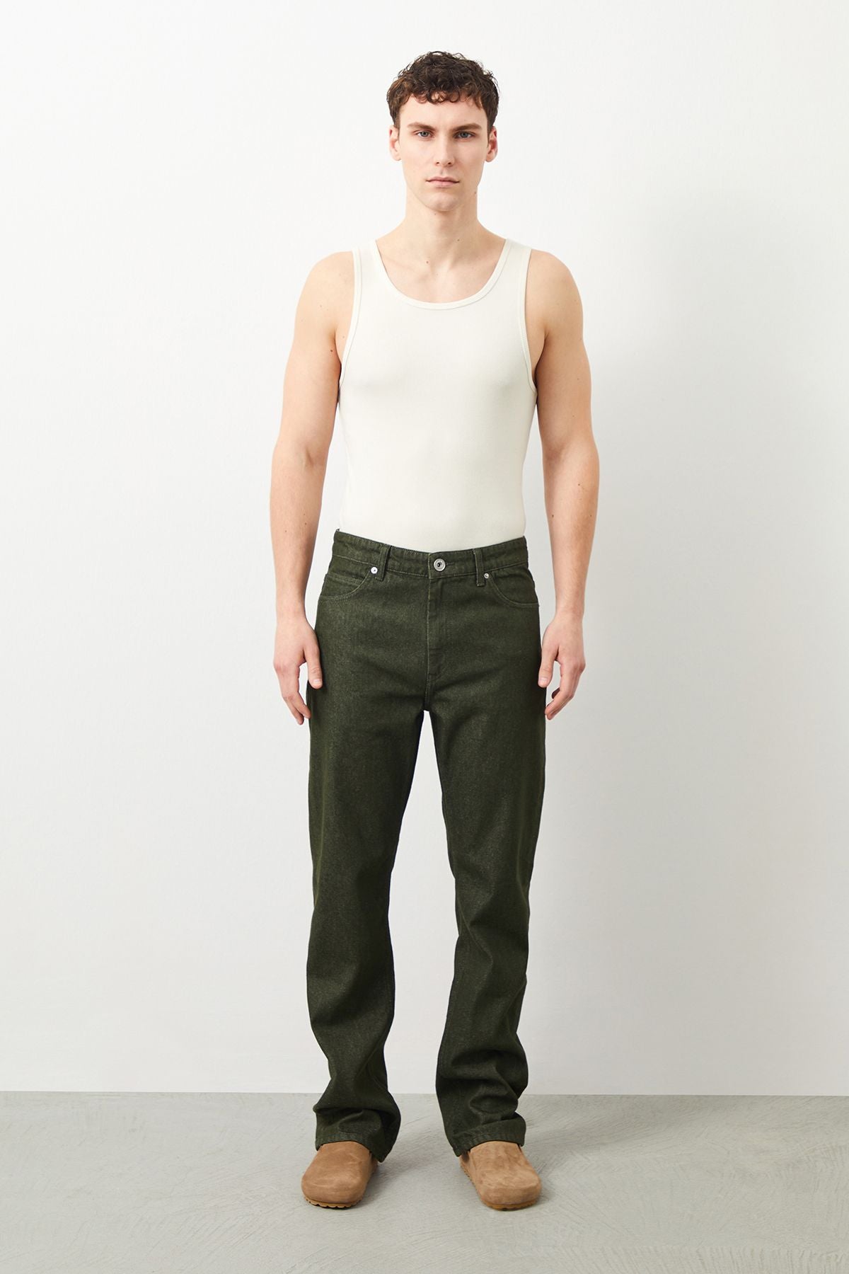  Ra Denim-Drej Loose Fit Green Men's Jeans-2