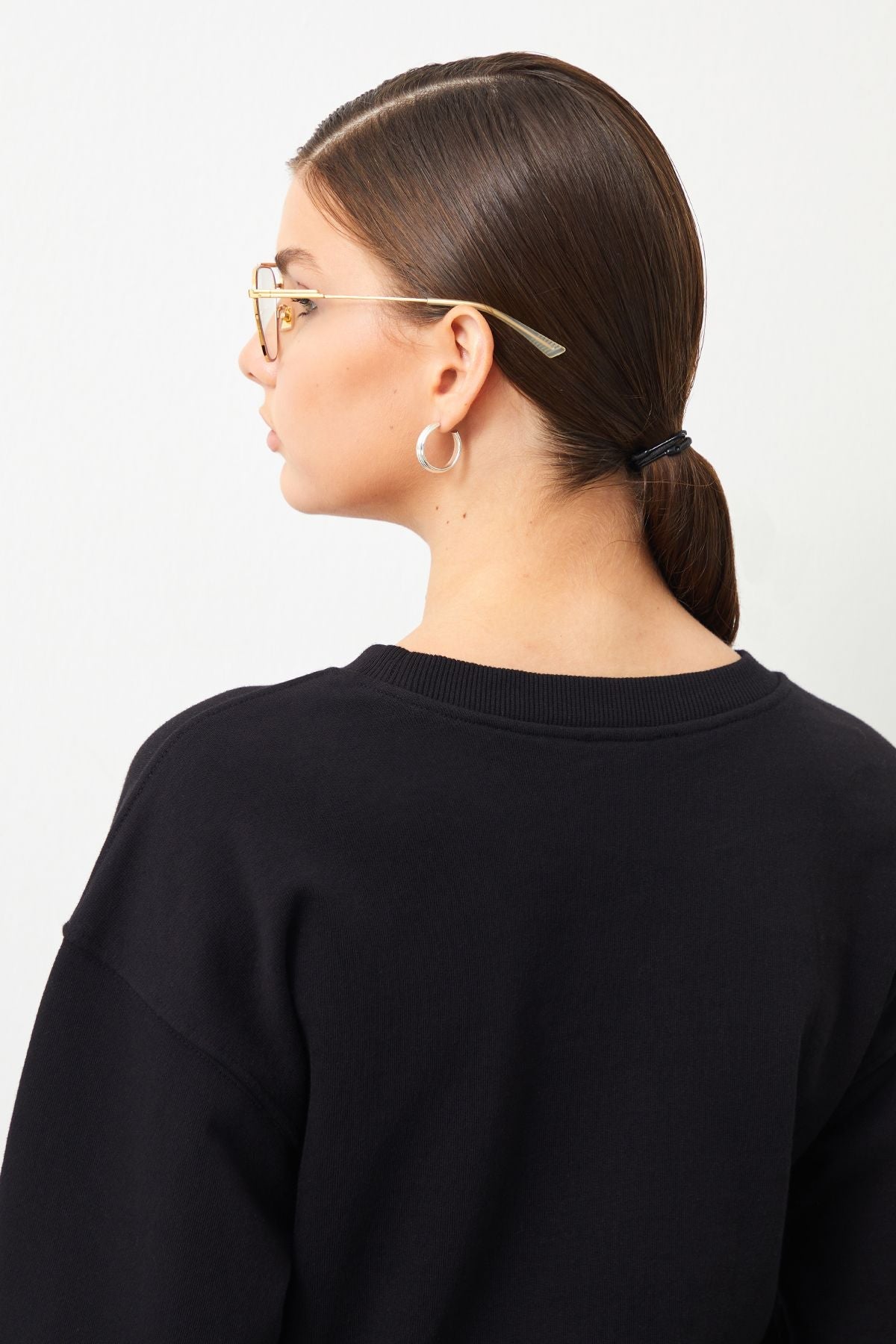 Ra Denim-Vita Crop Oversize Black Women's Sweatshirt-4