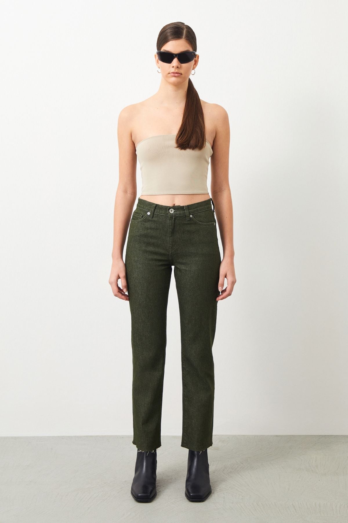 Ra Denim-Mira Boyfriend Fit Green Women's Jeans-2