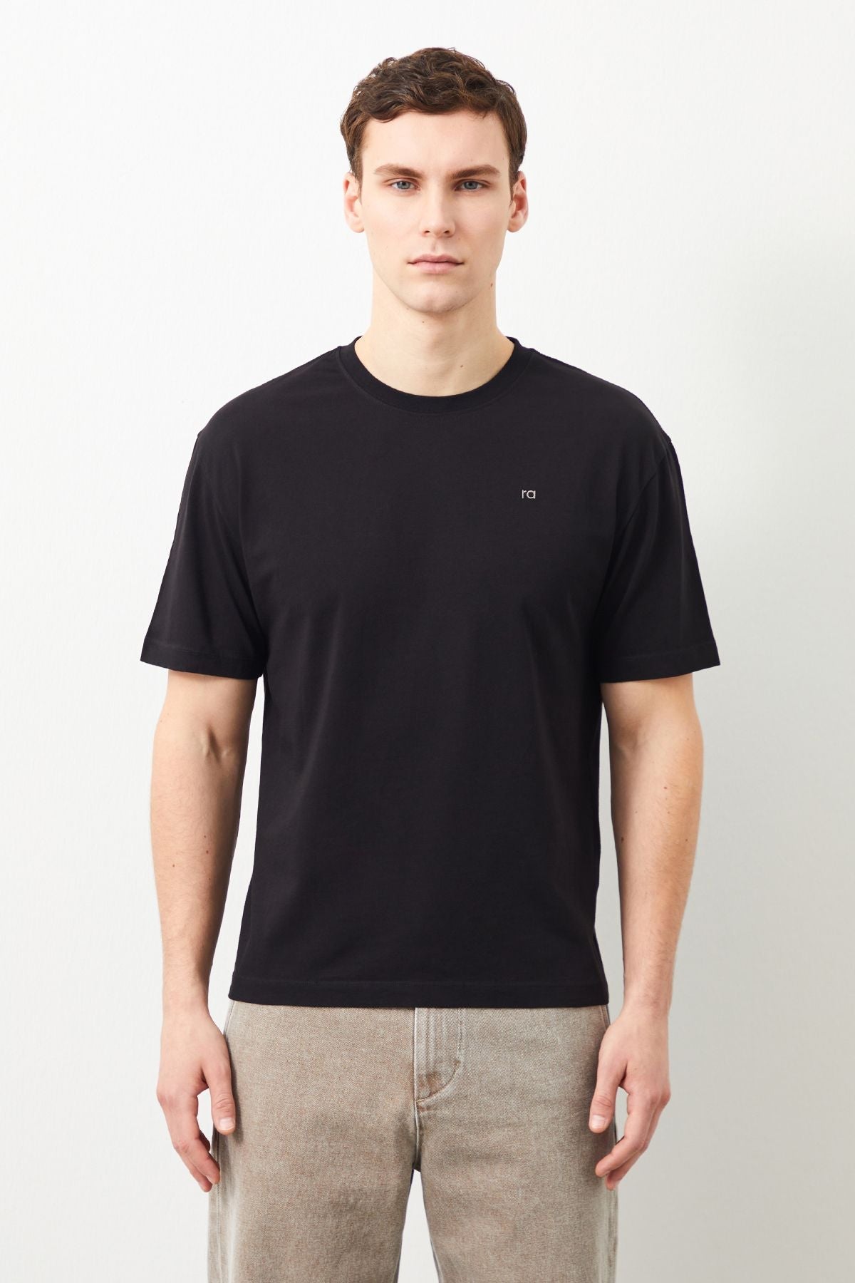  Ra Denim-Perus Regular Fit Black Men's T-shirt-1