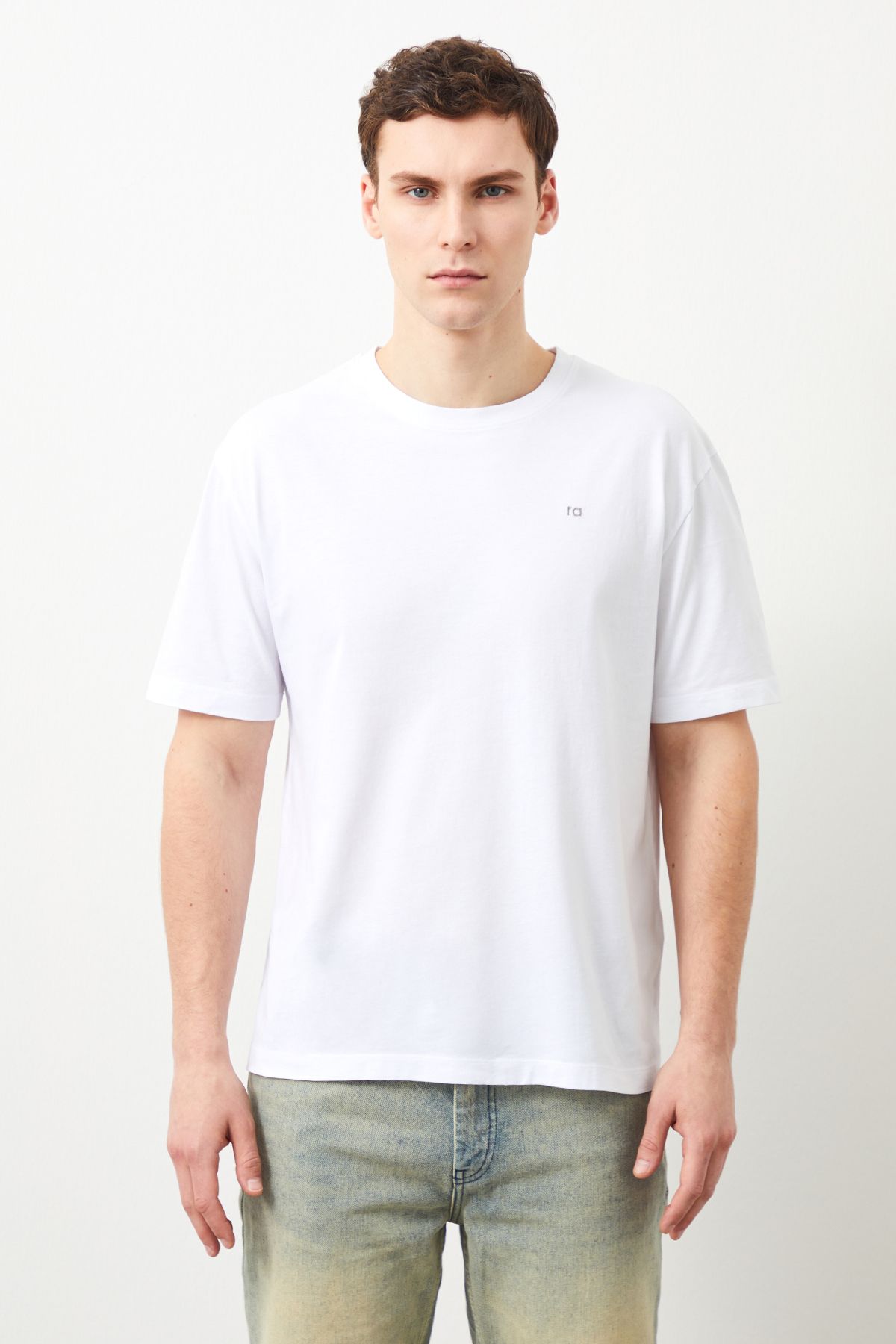  Ra Denim-Perus Regular Fit White Men's T-shirt-1