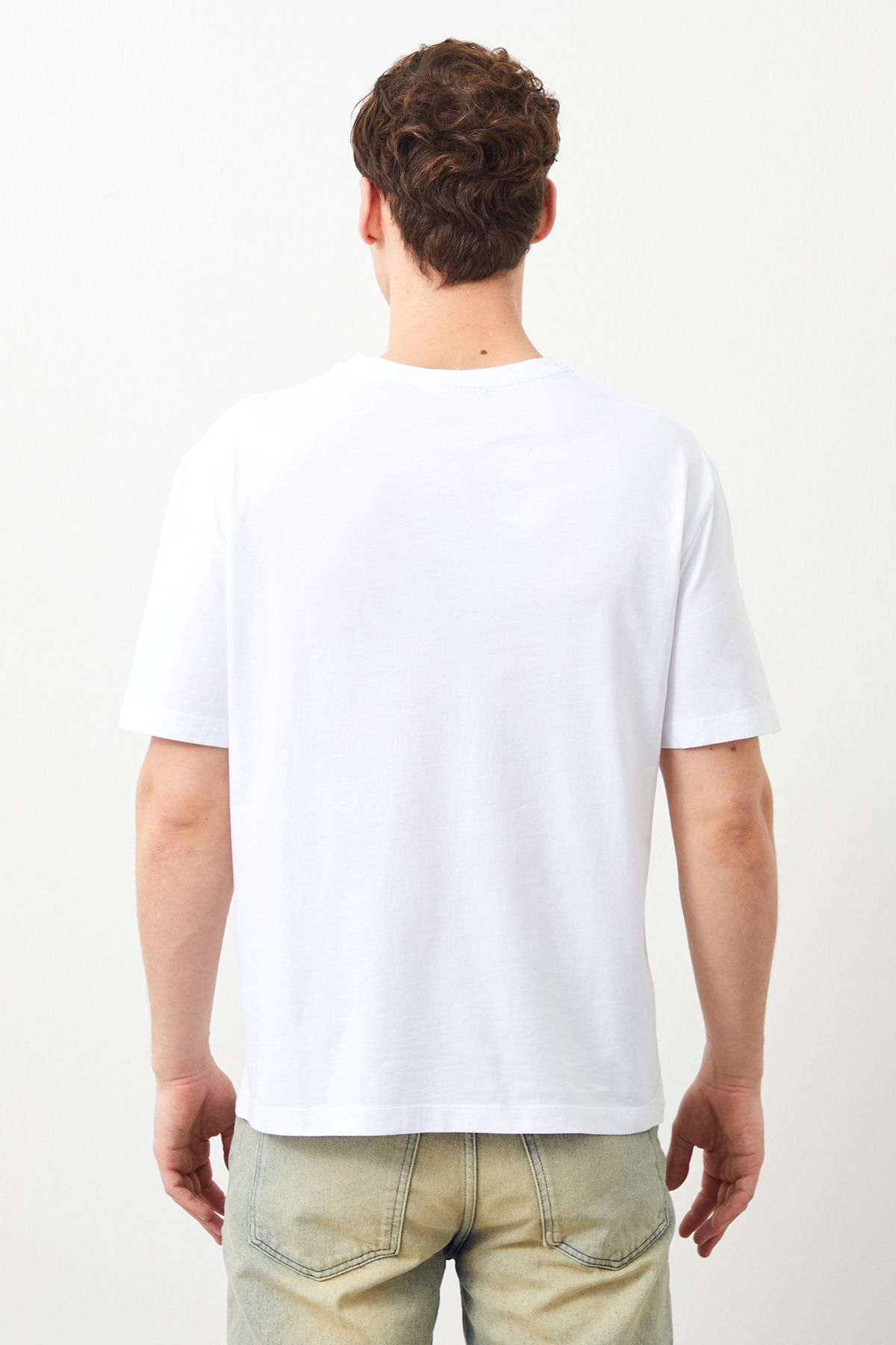  Ra Denim-Perus Regular Fit White Men's T-shirt-2