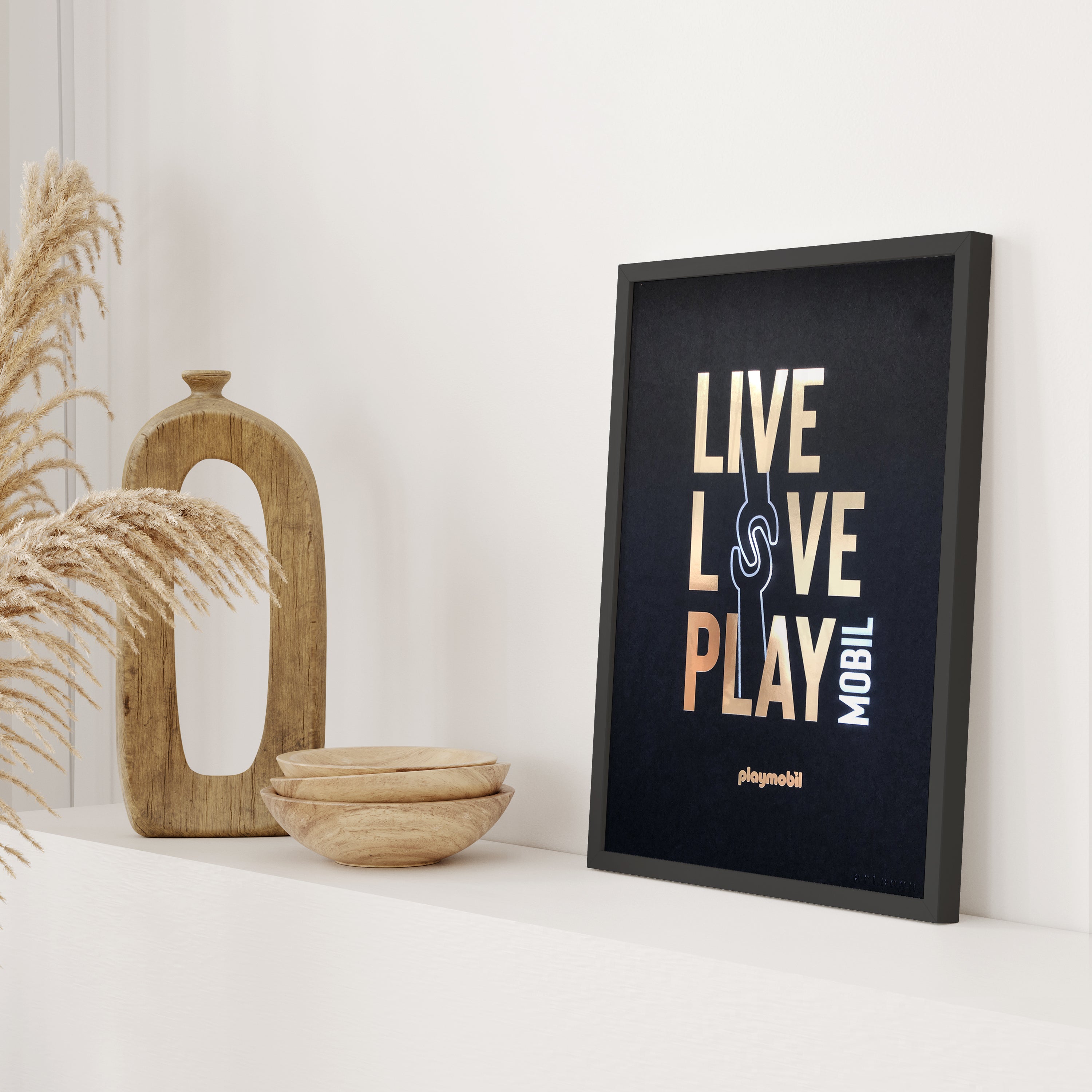 Arteonn Playmobil Live Love Art Print Displayed in Home