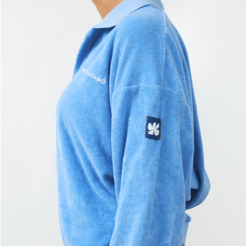 Blue Terry Polo Sweater