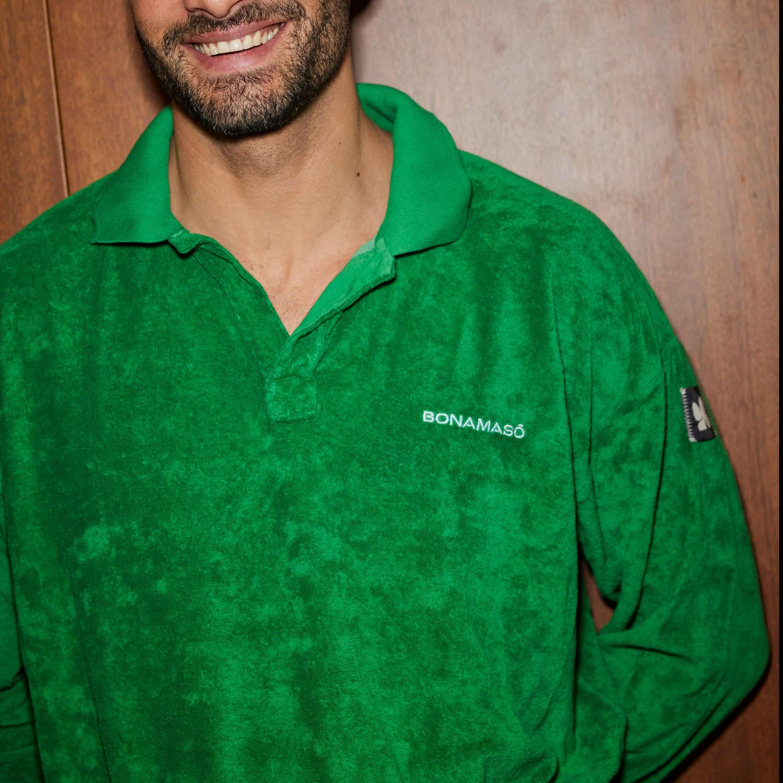 Green Terry Polo Sweater Product vendor