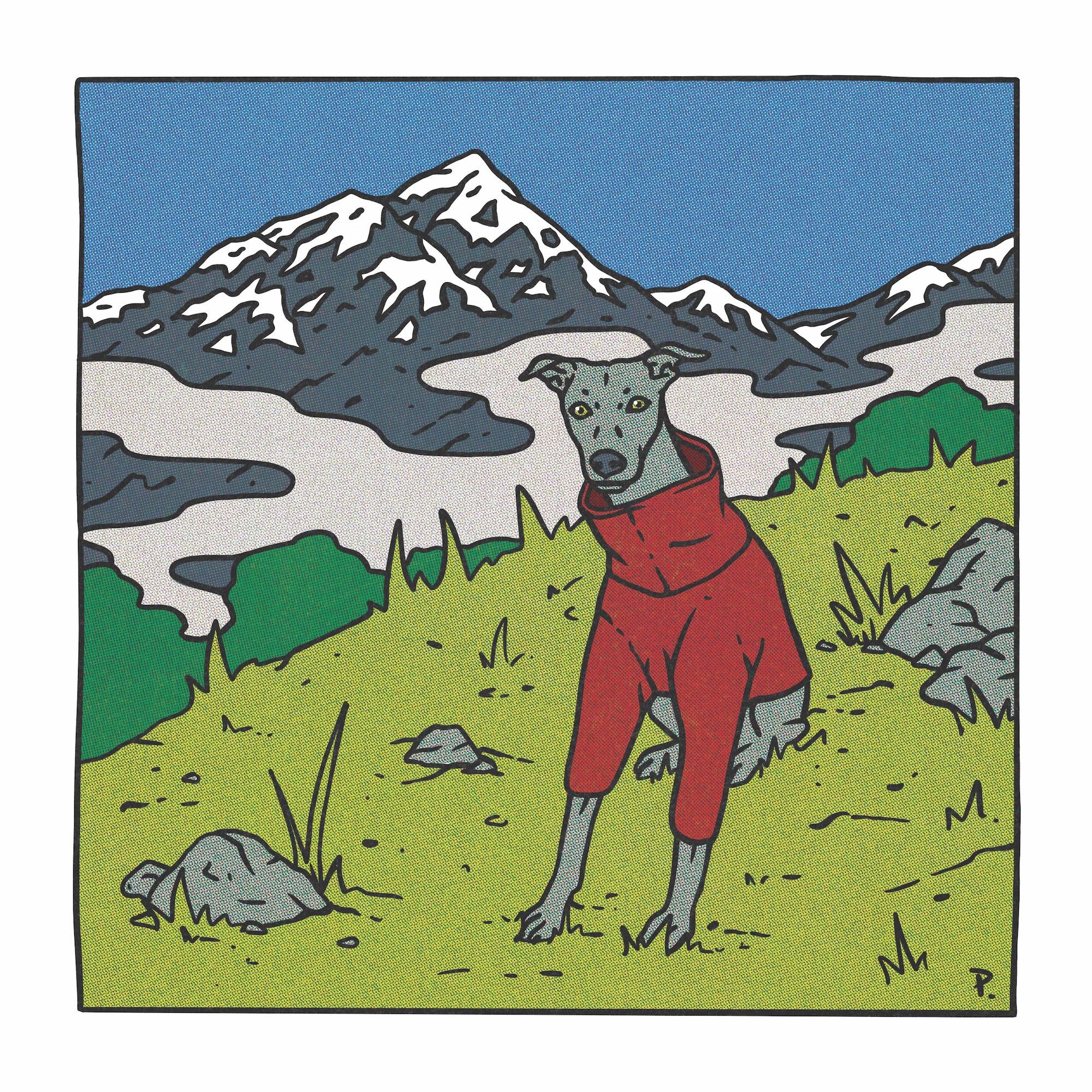  3615 Potin-Charlie the Whippet Art Print | Limited Edition - Alpine Adventure"-1