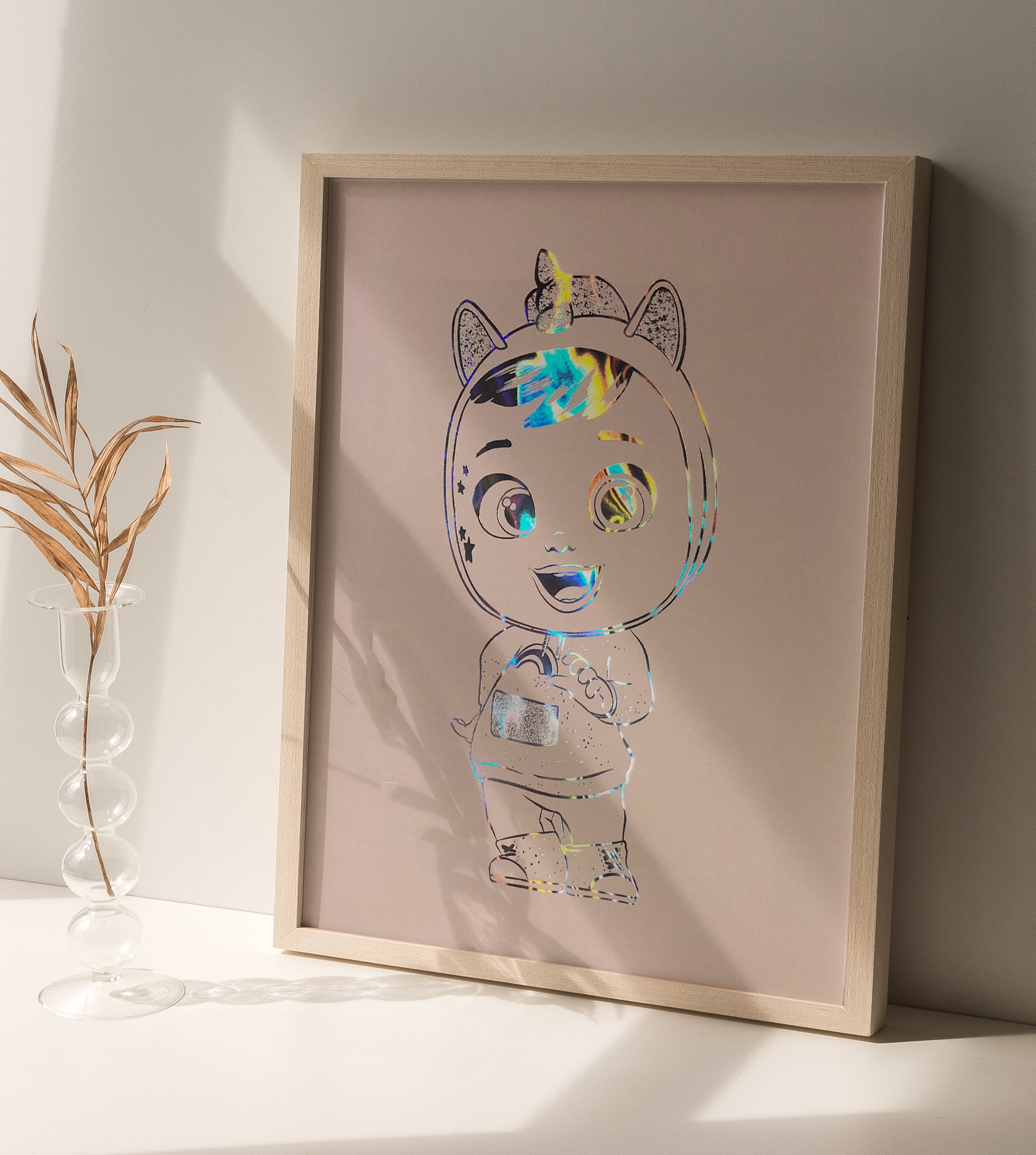 Dreamy  Cry babies by Arteonn Letterpress Elegant Framed