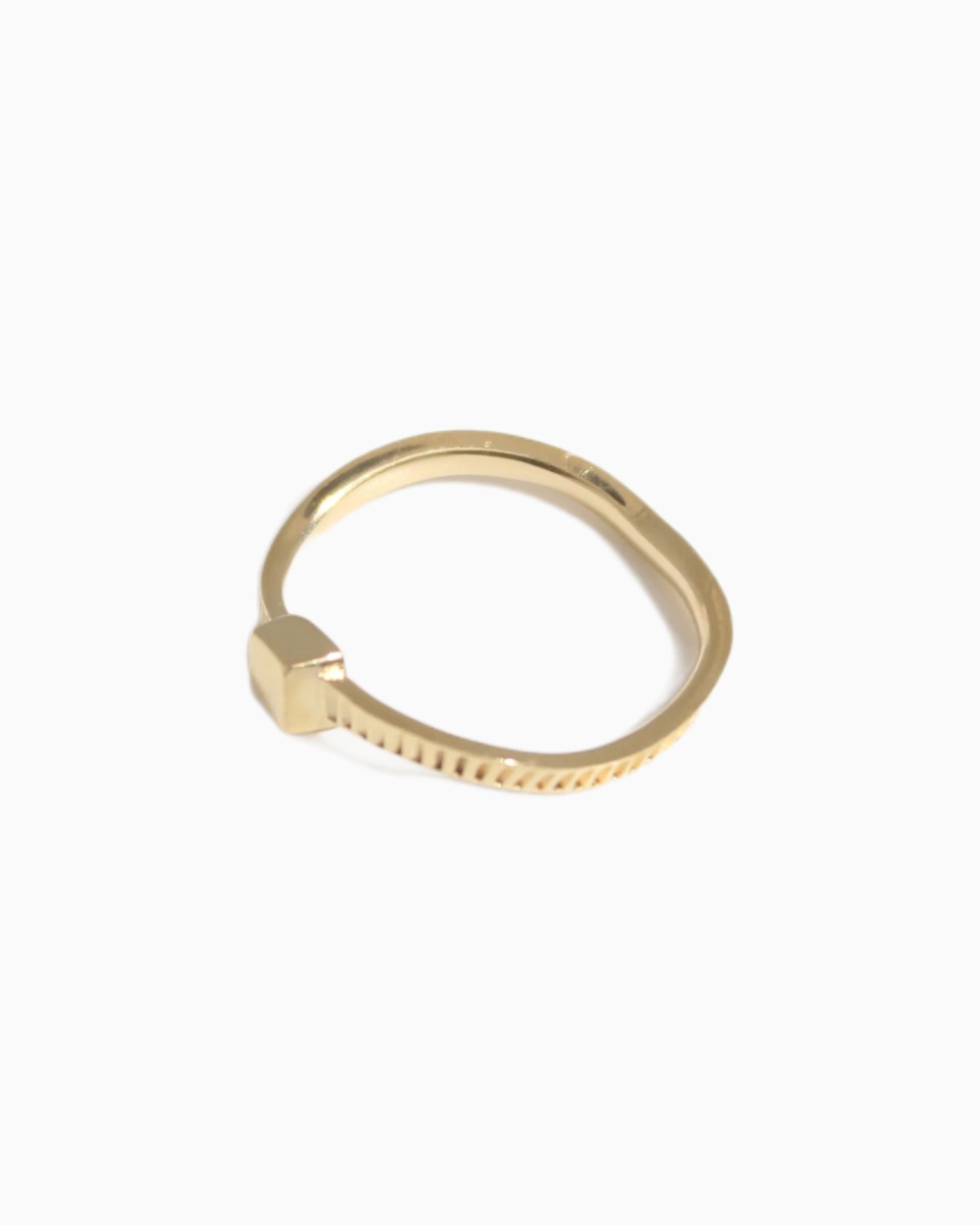 Swiss made Simple gold ring Wavy with 10 micron gold