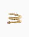Triple gold ring Calliophis #01 with ruby stone