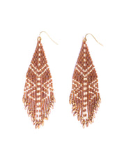 Beaded-Handwoven-Taos-Fringe-Earrings-Light-Brown-White