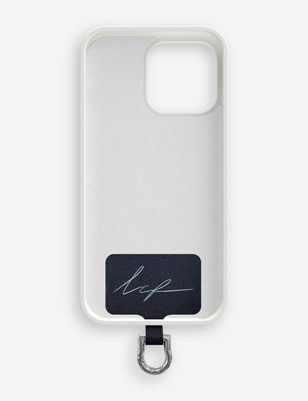 Detailed view of high-quality silver finish Universal Phone Chain Adapter with stainless steel coating