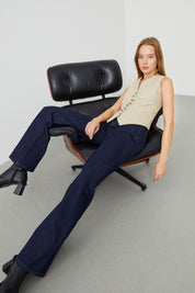 Ra Denim-Odin Wide Leg Fit Dark Blue Women's Jeans-1