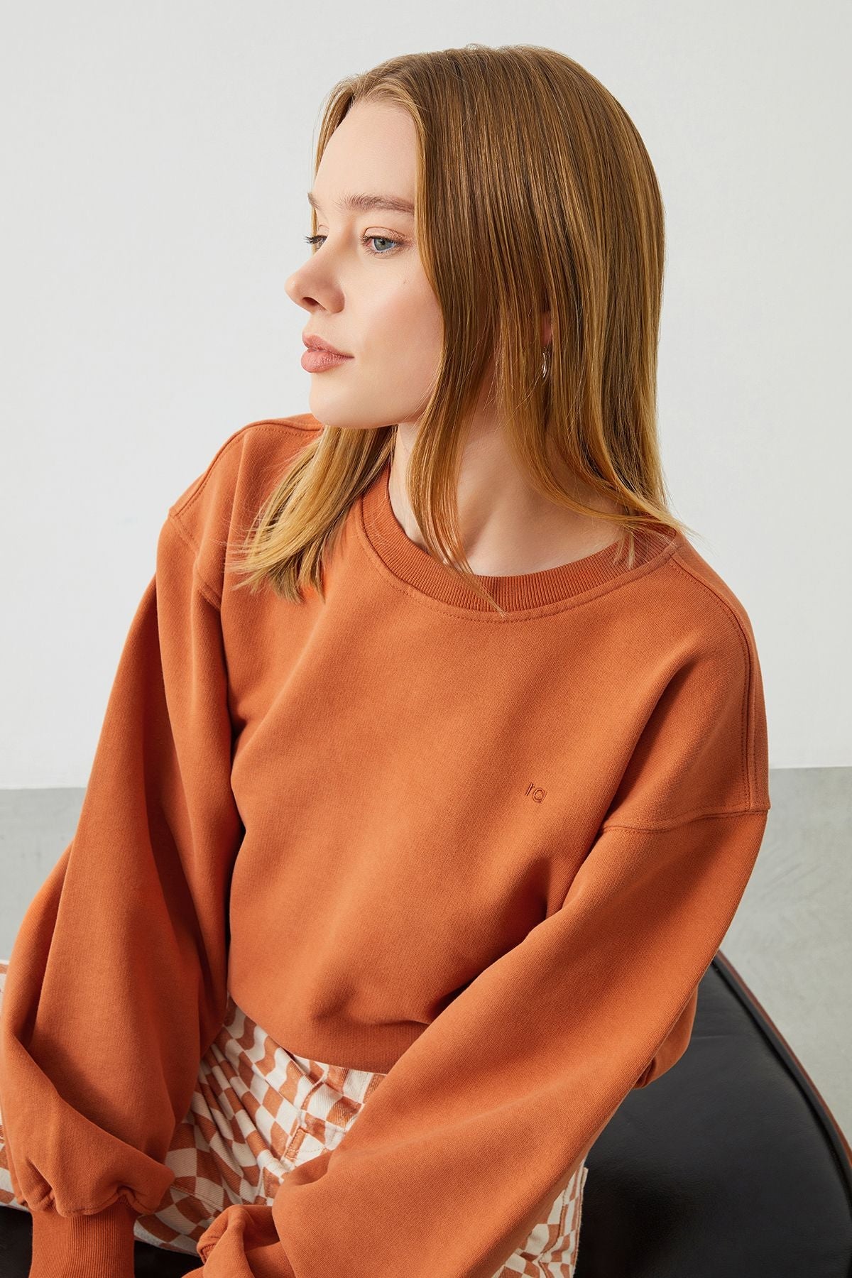  Ra Denim-Vita  Crop Oversize Orange Women's Sweatshirt-1
