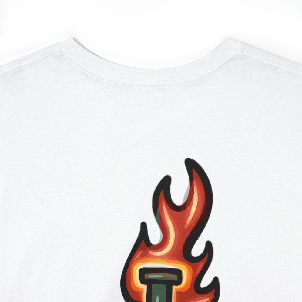 Rodrigue Firestarter Heavy Cotton T Shirt Close Up