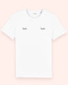 Vfelder White Organic Cotton-Jersey T-shirt featuring hand-embroidered text 'Boobs'