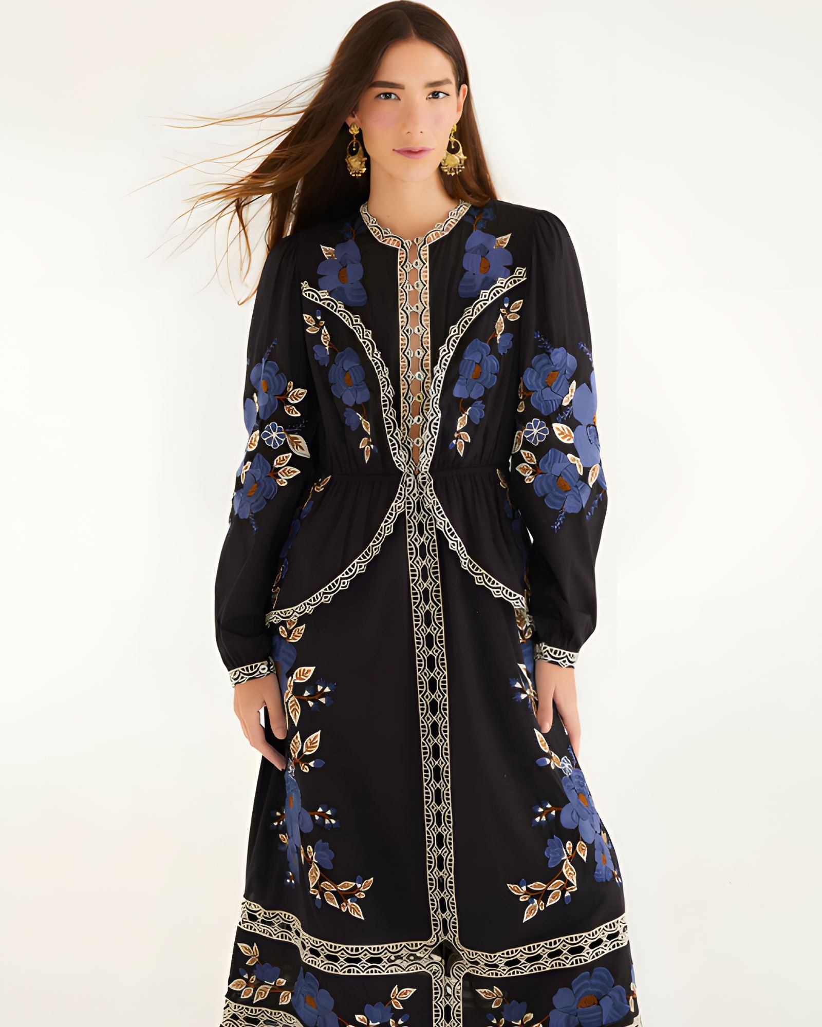 Bold Flowers Midi Dress, Black – FARM Rio