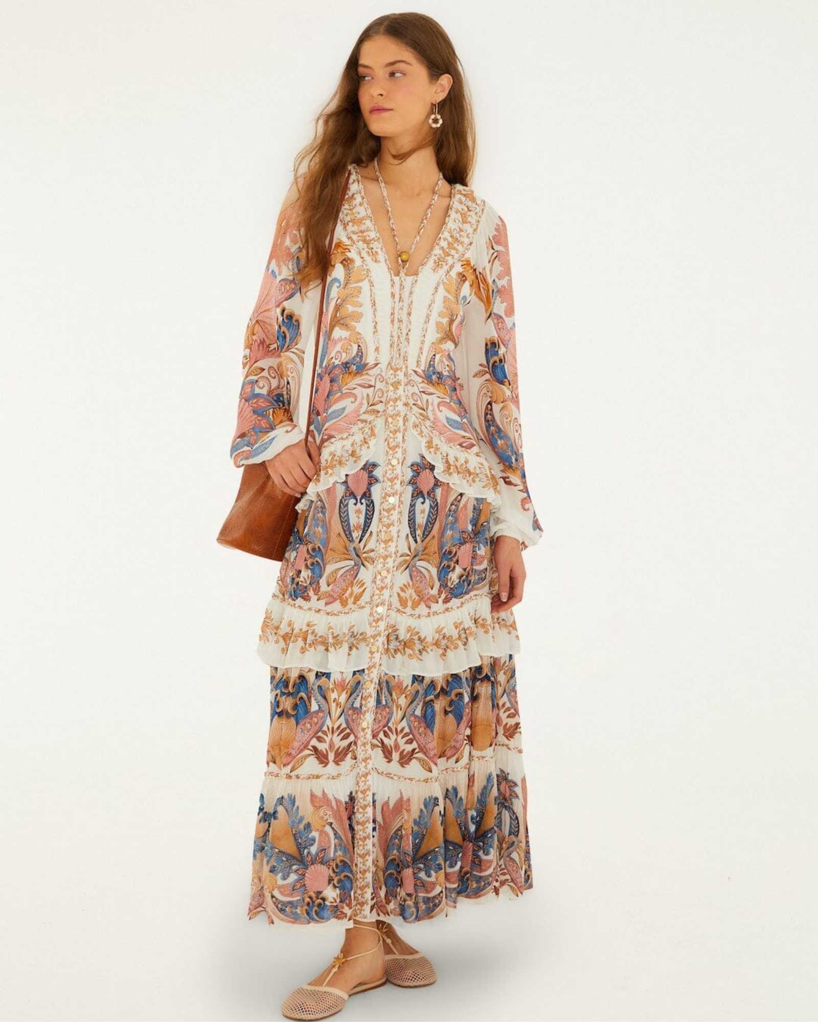 farm rio romantic garden maxi dress Farm Rio Bloom Garden Maxi Dress by Farm Rio