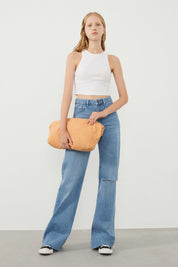 Ra Denim-Odin Wide Leg Fit Blue Destroyed Women’s Jeans-2