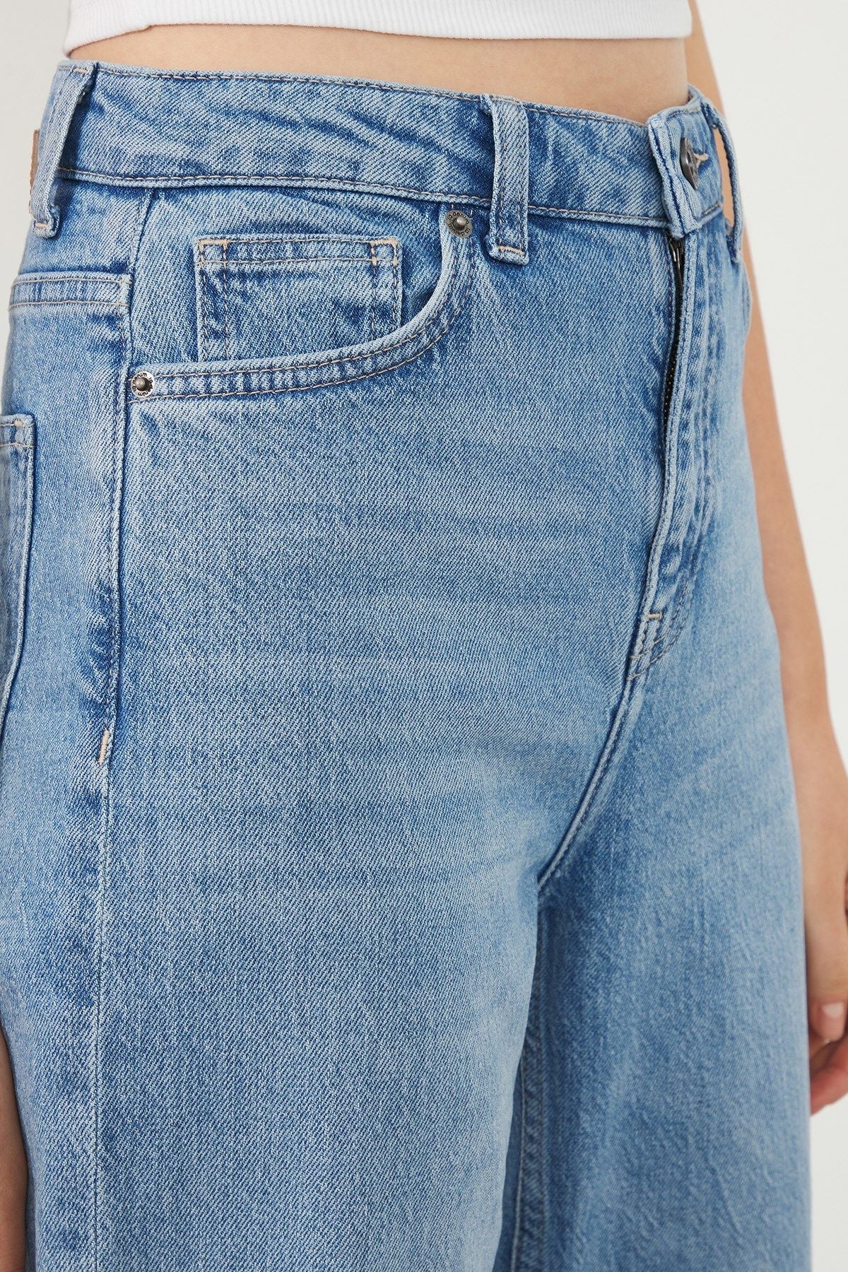 Ra Denim-Odin Wide Leg Fit Blue Destroyed Women’s Jeans-5