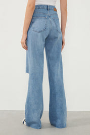 Ra Denim-Odin Wide Leg Fit Blue Destroyed Women’s Jeans-4