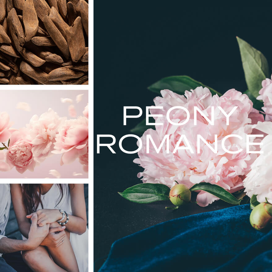 Exquisite Ingredients for the Bykoko Peony Romance Candle: Bergamot, Pink Berries, Jasmine, Patchouli, Peony, Amber, Vetiver, Leather, Vanilla, Musk