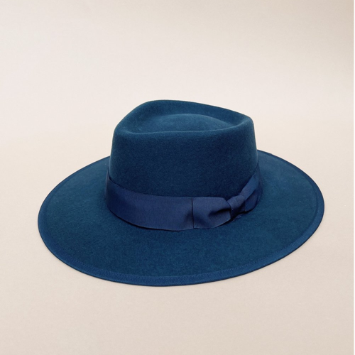  VAN PALMA-ABBIE Woolfelt Fedora Hat | Navy Grey