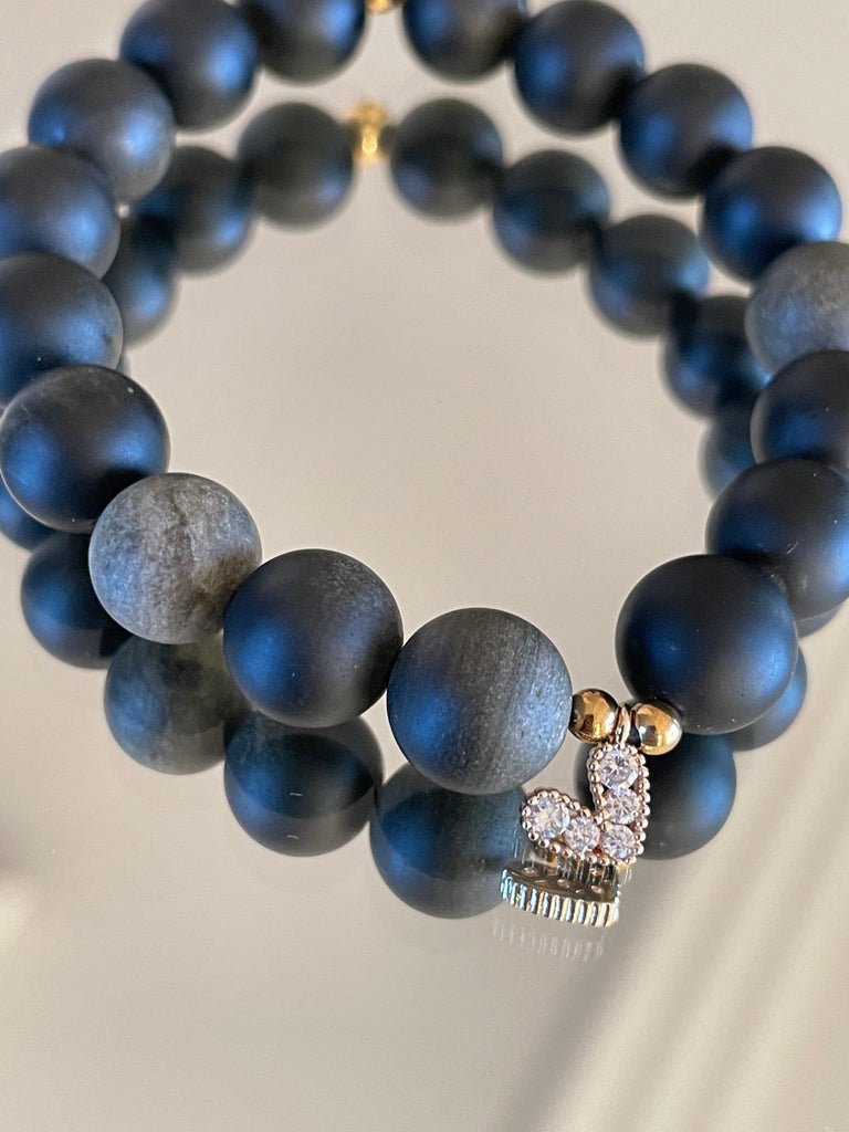 KARMA BY HANNA - Tiny heart Obsidian Bracelet