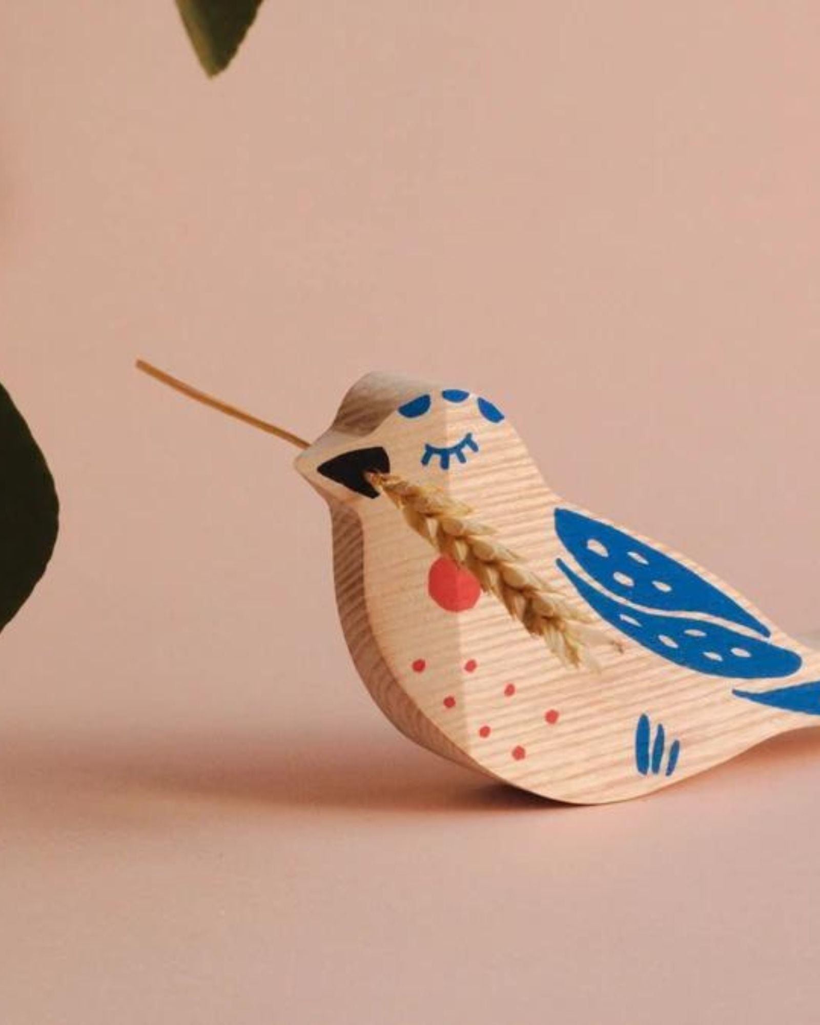 Eco-friendly gift: Hand-painted French ash bird sculpture