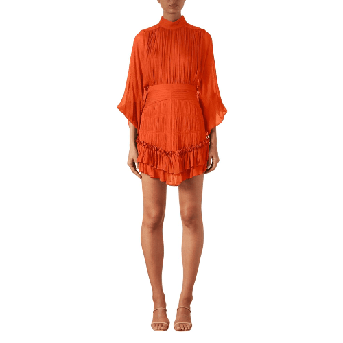 LEILANI Long Sleeves Mini Dress | Hibiscus Red - 99things LEILANI Long Sleeves Mini Dress | Hibiscus Red - 99things
