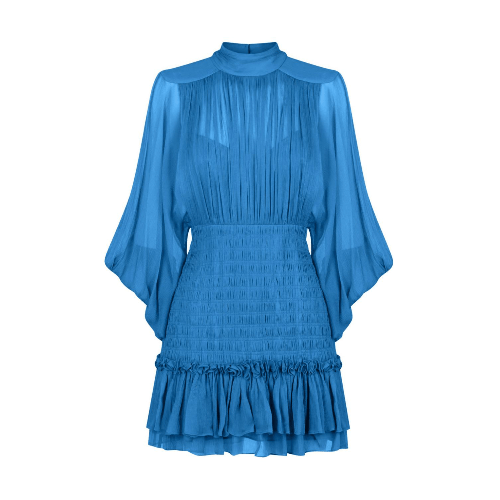 LEILANI Long Sleeves Mini Dress Pacific Blue - 99things LEILANI Long Sleeves Mini Dress Pacific Blue - 99things