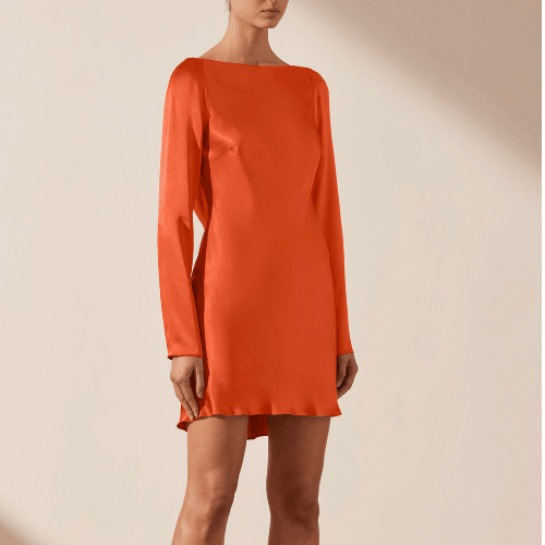 open lace back dress MILO Mini Dress | Hibiscus Red