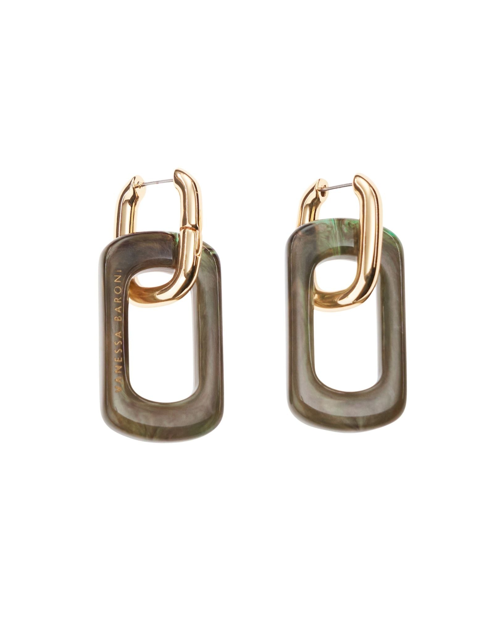 VANESSA BARONI - Edge with gold Earrings | Marble