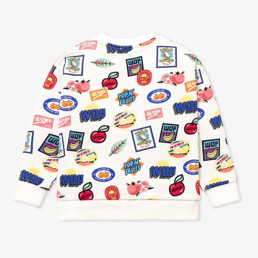 WOP - Sweatshirt printed "Tutti Frutti" for children in organic cotton