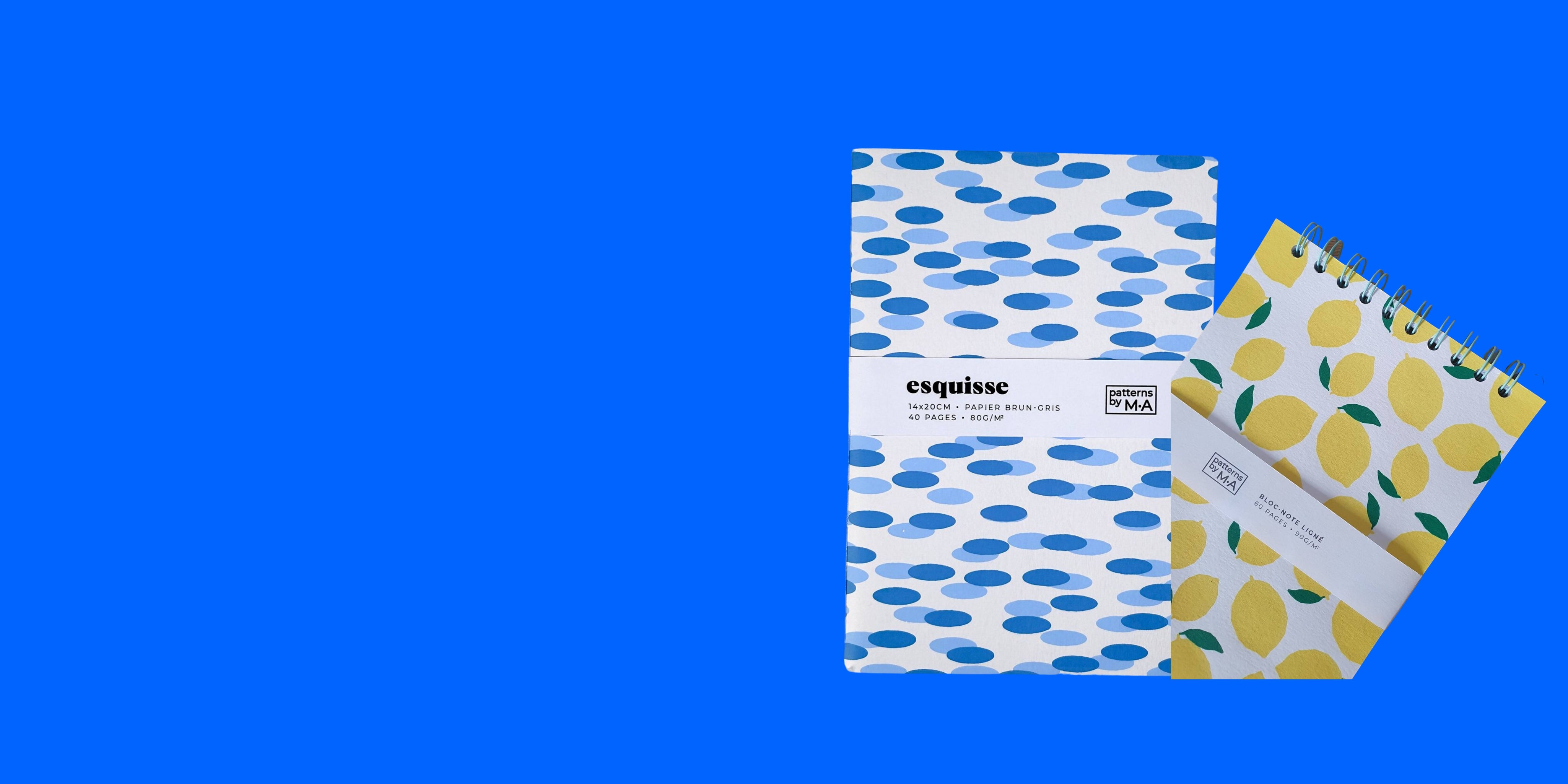 Stationary at 99things showing to notebooks with decorative patterns by Swiss brand Patterns by M A